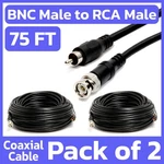 2 Pack 75 Feet Bnc To Rca Cable Adapter RG59 Coaxial Wire Cctv Audio Video Cord. Fixed Price $29.99.