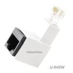 Cablesonline RJ45 CAT5E/CAT6 Male/female Right Angle Adapter. Fixed Price $8.95.
