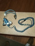 Vintage Clear-com Series Ii Headset White, Blue And Gray. Fixed Price $25.00.