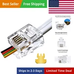 RJ11 6P4C Pass Through CONNECTORS100 Pieces Pack Telephone Line Cable Wire Ma.... Fixed Price $22.49.