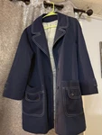 Vintage Pier 4 Davis Of Boston Navy Trench Coat Toile Lined Swing Jacket. Fixed Price $55.00.