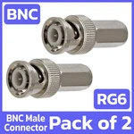 2 Pack Bnc Twist-on Connector For RG-6 Coaxial Cable Cctv Cameras End Plug. Fixed Price $8.39.