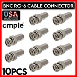 10 Pcs Bnc Connector Twist Male Plug For RG-6 Coaxial Cable Cctv Camera. Fixed Price $10.49.