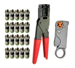 Universal Coax Compression Pro Tool Kit Stripper RG6 20 Connectors. Fixed Price $28.95.