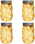 Best Solar Lantern Mason Jar Hanging LIGHTS,4 Pack 30 Led Fairy Firefly Starry. Fixed Price $32.32.