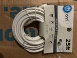 Onn 25 Foot RG6 Coax Cable Brand New White. Fixed Price $8.95.