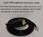 Microphone Extension Cable 6 Pin RJ-12 Yaesu FT-8800 FT-8900 7 Feet 200+ Sold!. Fixed Price $9.98.