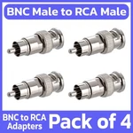 4 Pack Bnc Male To Rca Adapter Coaxial Cable Converter Cctv Camera Dvr. Fixed Price $9.49.